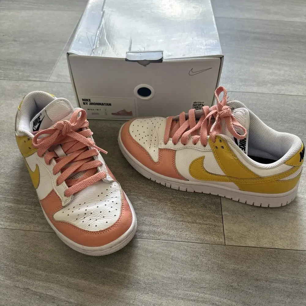 Nike By You Dunk Low Yellow White Coral | FNO569-900 Men Size 5.5